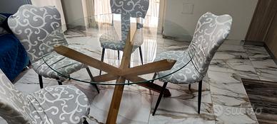 tavolo rotondo in vetro 