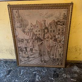 Azzarro quadro tessuto epoca