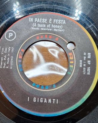 DISCO VINILE 45 GIRI  I GIGANTI 1967