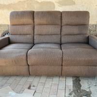 Divano 3 posto con 2 recliner manuali