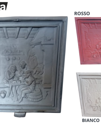 2° SCELTA Lastra ghisa 38x38x1cm camino + colori