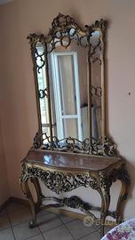 Consolle barocca con specchiera vintage