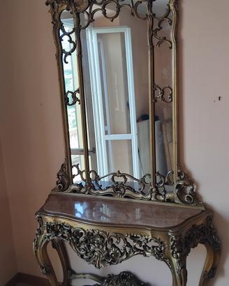 Consolle barocca con specchiera vintage
