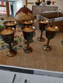 6 calici da vino zincati
