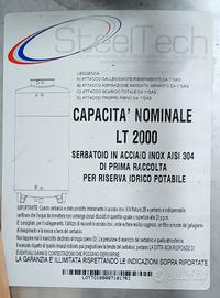 Cisterna Acciaio Inox 2000 Litri SteelTech
