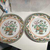 Coppia Piatti Porcellana Cinese