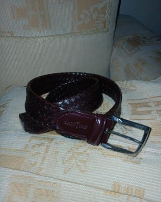 Cintura in pelle intrecciata CARTTIME – Bordeaux –