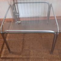 tavolino salotto vetro e metallo 