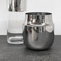 Coppia vasi vetro cromato e metallo