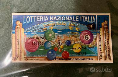 BIGLIETTO LOTTERIA NAZIONALE ITALIA 1996