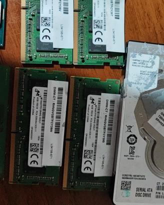 memoria ram, hard disk, processori