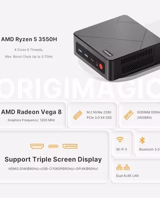 Mini PC Ryzen 5 + monitor portatile msi 15.6