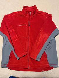 Quechua felpa pile rosso/grigio zip colletto XXL