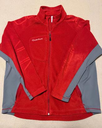 Quechua felpa pile rosso/grigio zip colletto XXL