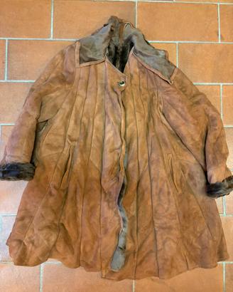Giacca Montone pelliiccia rosso-marrone vintage