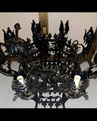 lampadario ferro battuto 