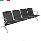 Panca per sala dattesa 4 posti in acciaioNero