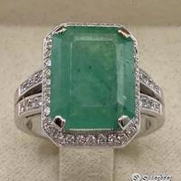 ANELLO CERTIFICATO ORO 18kt DIAMANTI SMERALDO 5,92