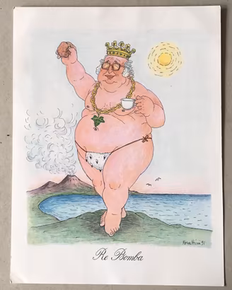 Stampa di satira politica firmato Forattini 91