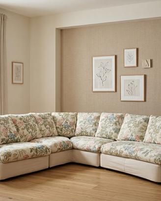 Divano angolare a L floreale-elegante e spazioso