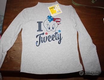 Maglietta cotone manica lunga Tweety.