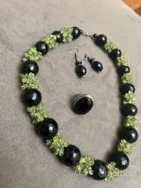 SET GIOIELLI IN  PIETRA NERO MARQUINIO