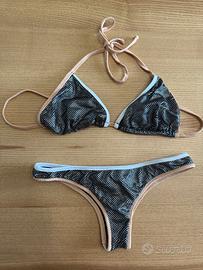 Bikini donna Nina 27, taglia L nero argento, nuovo