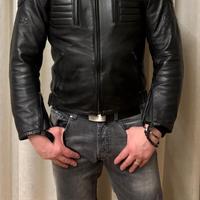 Giubotto moto protezioni in vera pelle