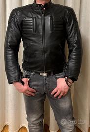 Giubotto moto protezioni in vera pelle