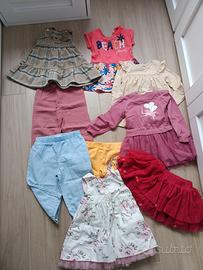 lotto abbigliamento bambina 80/92 cm