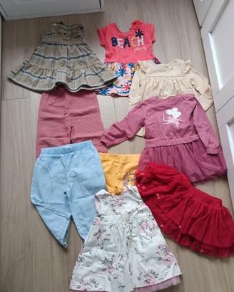 lotto abbigliamento bambina 80/92 cm