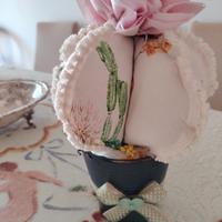 Pianta cactus stoffa, hand-made, colori vivaci 