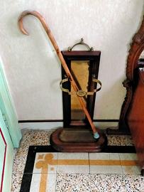 ANTICO PORTABASTONI DA PASSEGGIO CON BASTONE 