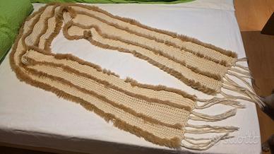 sciarpa di lana e pelliccia