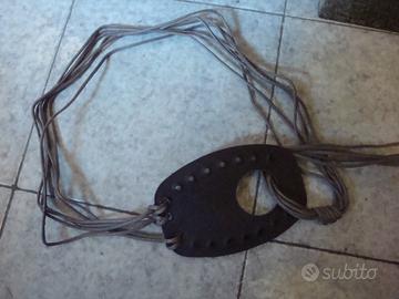 Cintura donna Hippy style Fibbia in cuoio e fili