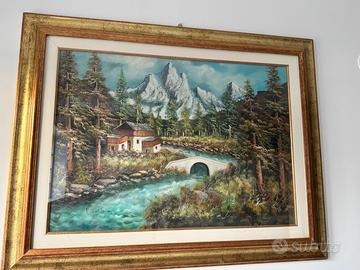 Quadro con cornice “Paesaggio di montagna” 70 x 90