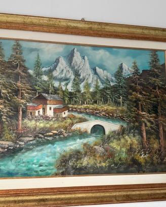 Quadro con cornice “Paesaggio di montagna” 70 x 90