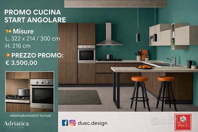 Cucina ad angolo completa di elettrodomestici