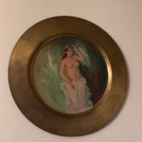 Piatto dipinto Arturo Vergagni