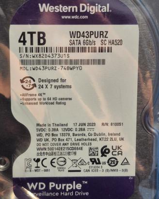 Hard Disk WD Purple 4TB