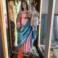 Statua Madonna con bambin Gesù 1800 Scarabattola