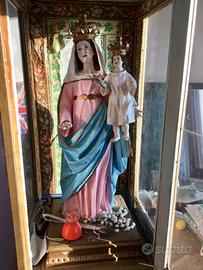 Statua Madonna con bambin Gesù 1800 Scarabattola