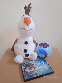 Olaf di Frozen più DVD più orologio sveglia