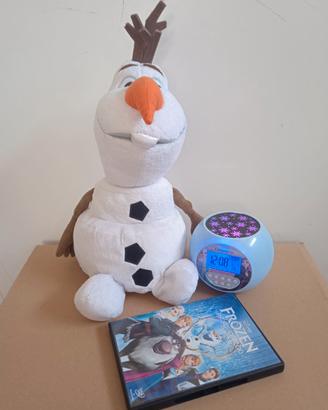 Olaf di Frozen più DVD più orologio sveglia