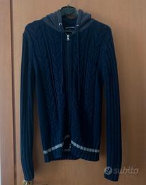 Cardigan blu Sorbino con chiusura a zip e cappucci