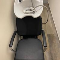 Lavatesta per parrucchiere con braccioli