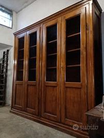 Antica biblioteca in pioppo inizio '800