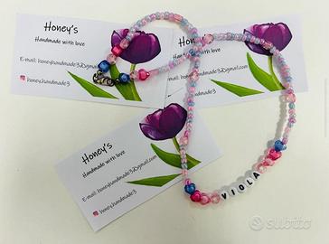 Collana fatta a mano perle lucide