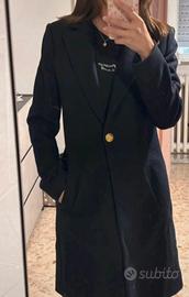Cappotto monopetto blu notte