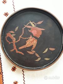 Vassoi intarsiati  in legno vintage